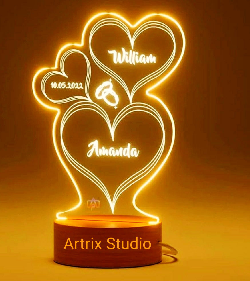 Customize 3d illusion lamp with your Name Lamp