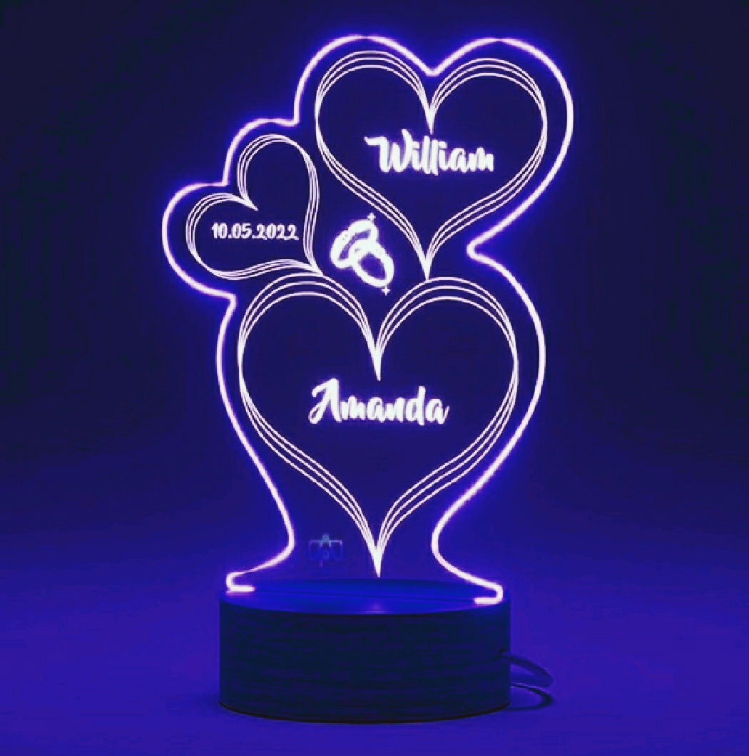 Customize 3d illusion lamp with your Name Lamp