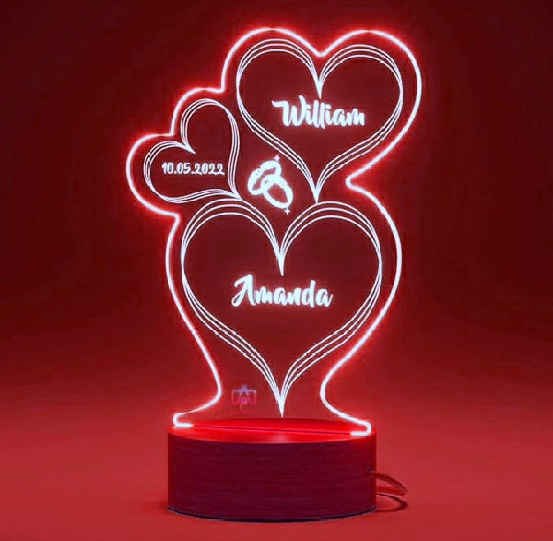 Customize 3d illusion lamp with your Name Lamp