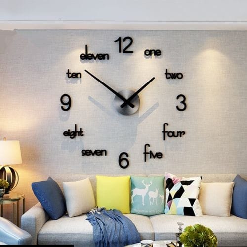Full Counting 3D Wall Clock  24 inch Wood & Acrylic