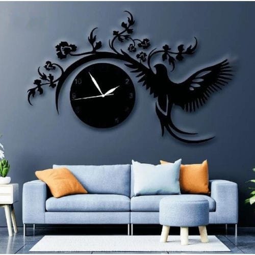 Flying Bird Design Wood & Acrylic Clock
