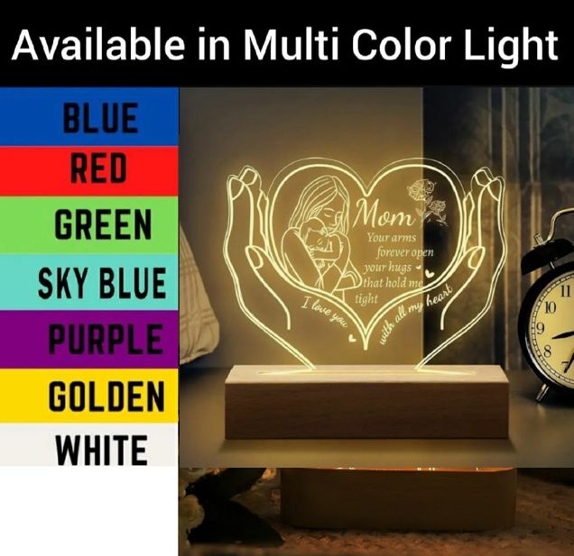 Mother's Day Custom Night Light, Family Love Acrylic Lamp