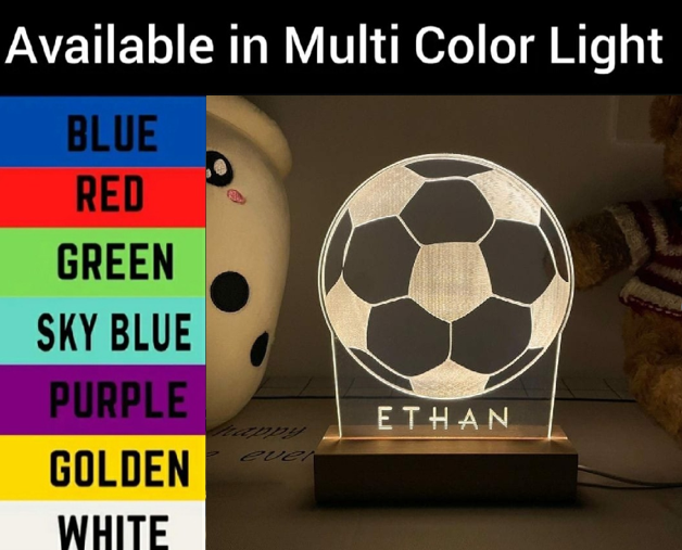 Customize 3d Football illusion lamp, 3D Light Lamp, Night Lamp, Decoration Piece, Gift Piece