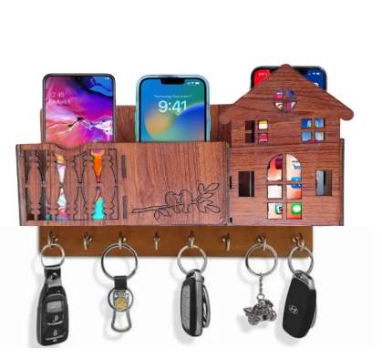 Wooden Key Holder | 8 Hooks | Home Decoration items