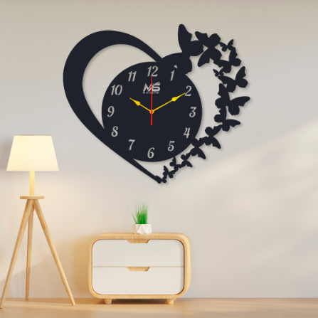 Heart Shaped High Quality Wooden & Acrylic Wall Clock