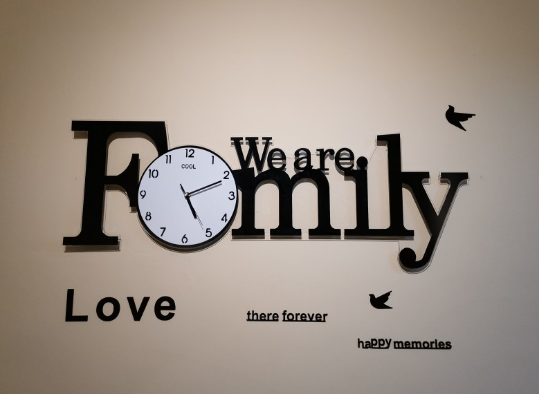 We Are Family Wooden & Acrylic Wall Clock-3D Watch
