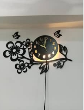 3D wooden & Acrylic Flower shaped wall clock