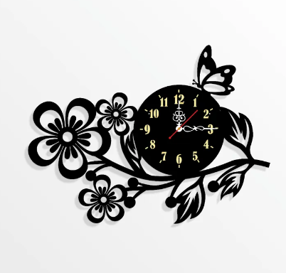 3D wooden & Acrylic Flower shaped wall clock