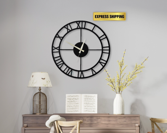 New design roman digits Wood & Acrylic 3D round shape Wall Clock