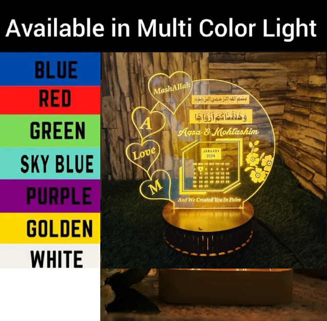 Romantic Heart 3D LED Night Light Lamp  Love & Friendship Heart Shape LED Table Lamp