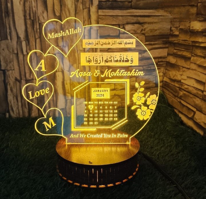 Romantic Heart 3D LED Night Light Lamp  Love & Friendship Heart Shape LED Table Lamp