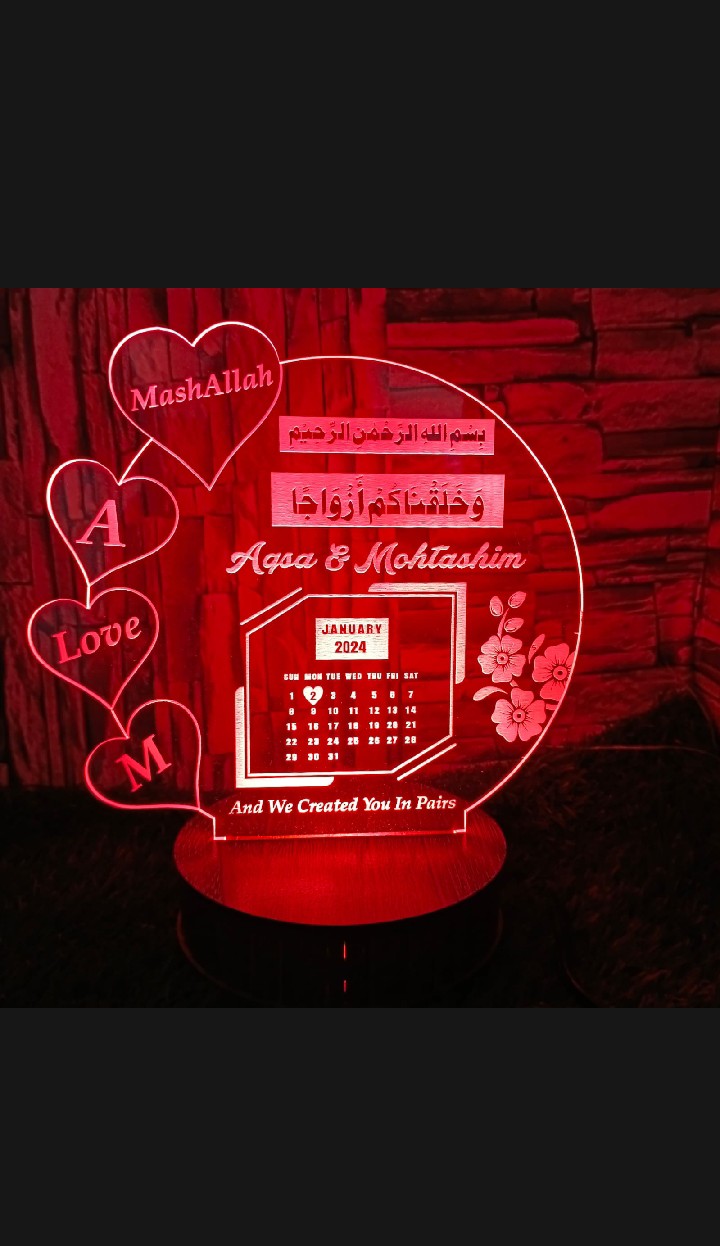 Romantic Heart 3D LED Night Light Lamp  Love & Friendship Heart Shape LED Table Lamp