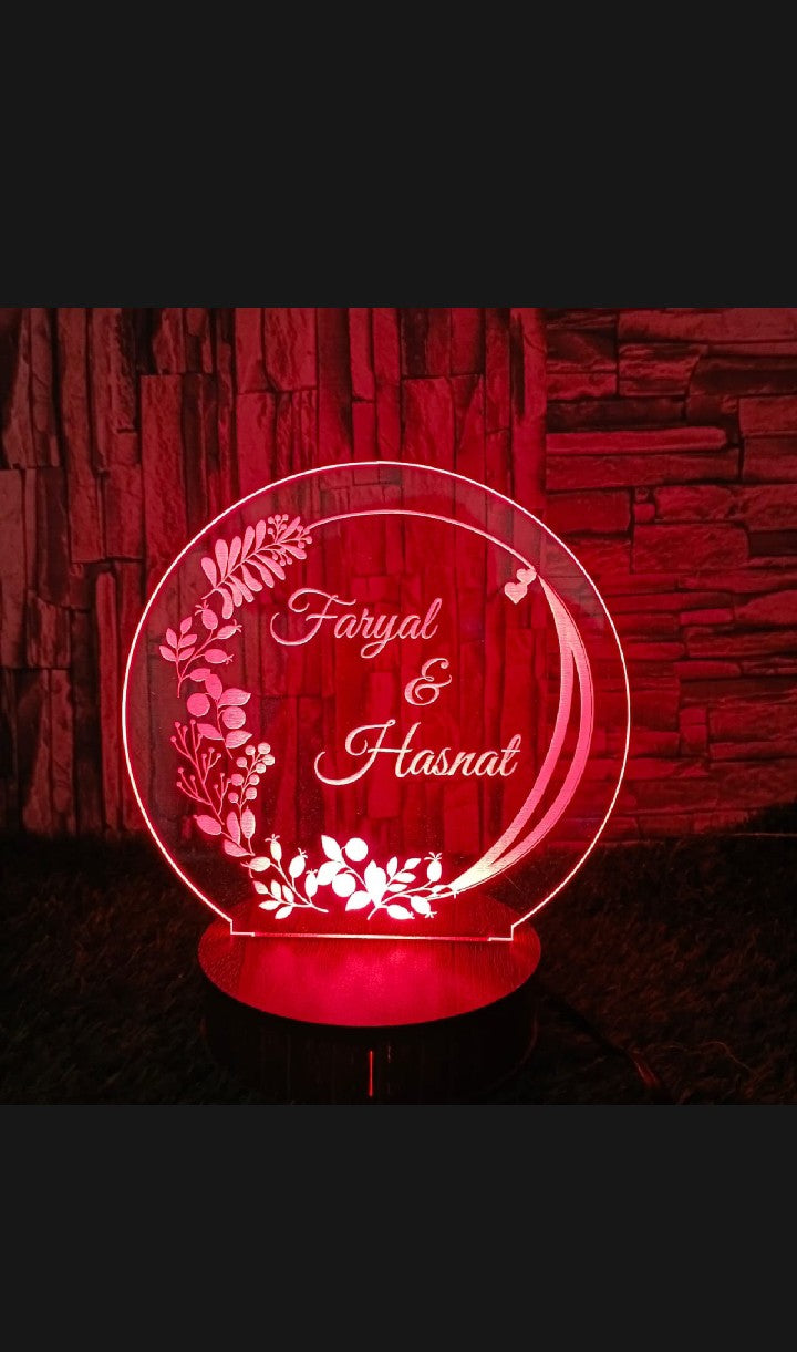 Couple LED Customized Message Name Lamp