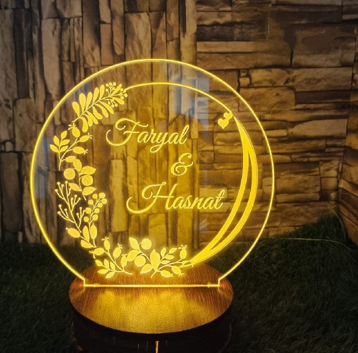 Couple LED Customized Message Name Lamp