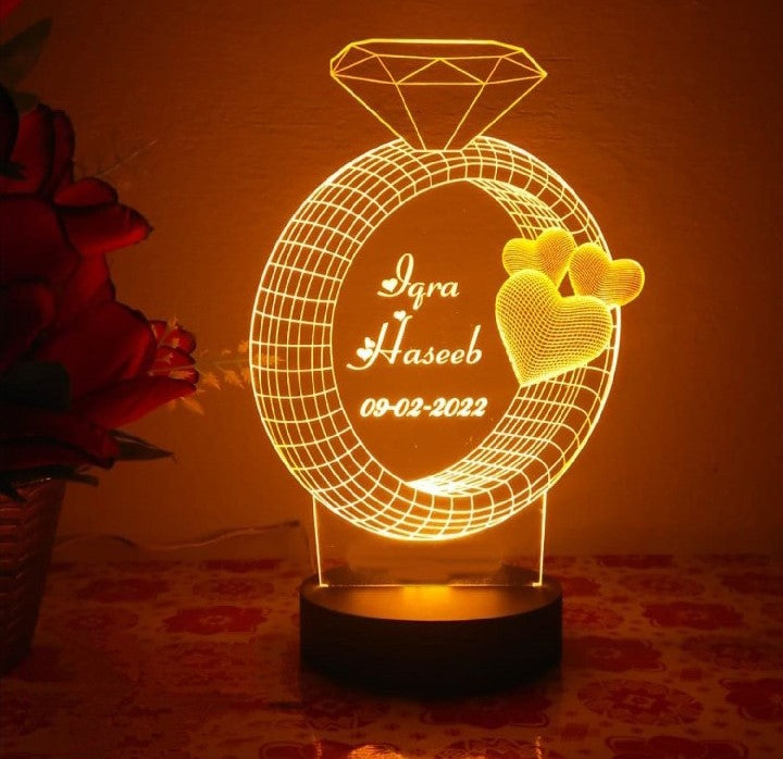 Customize 3d Ring illusion lamp, 3D Light Lamp