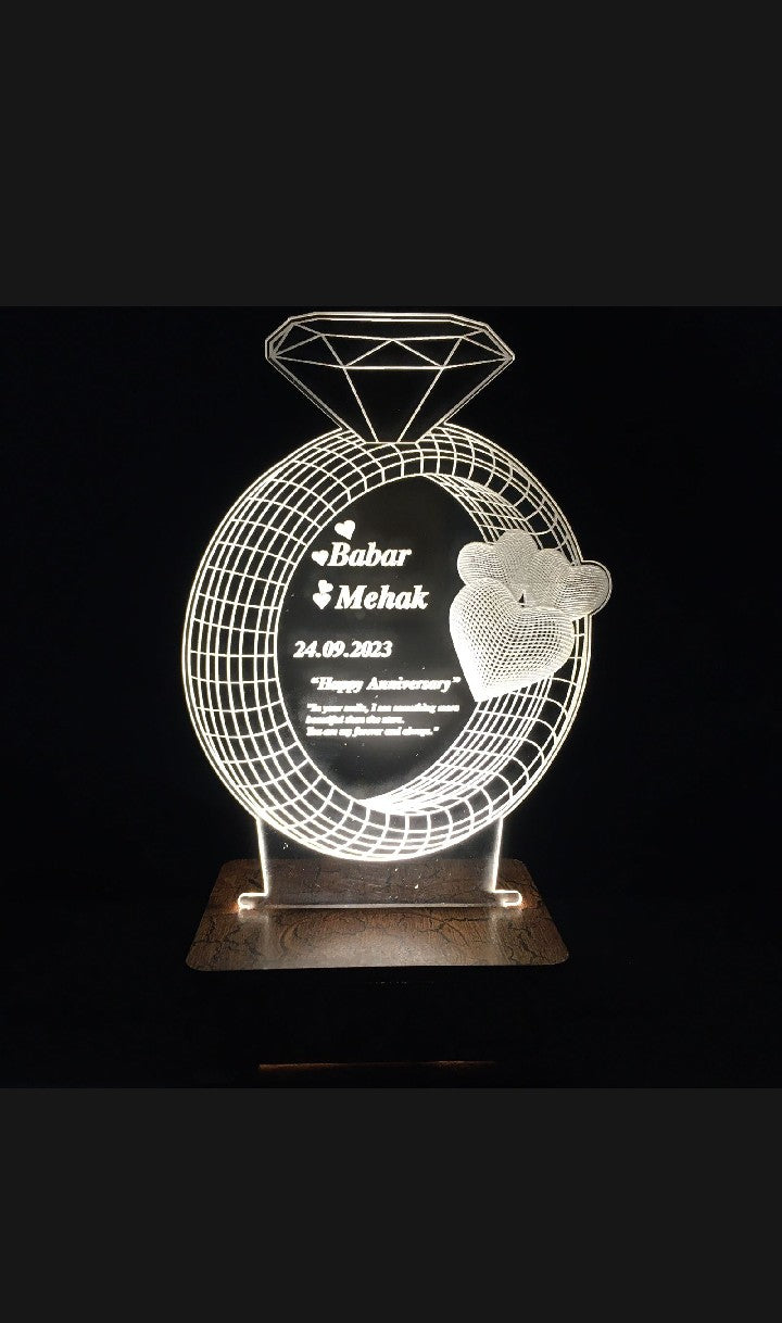 Customize 3d Ring illusion lamp, 3D Light Lamp