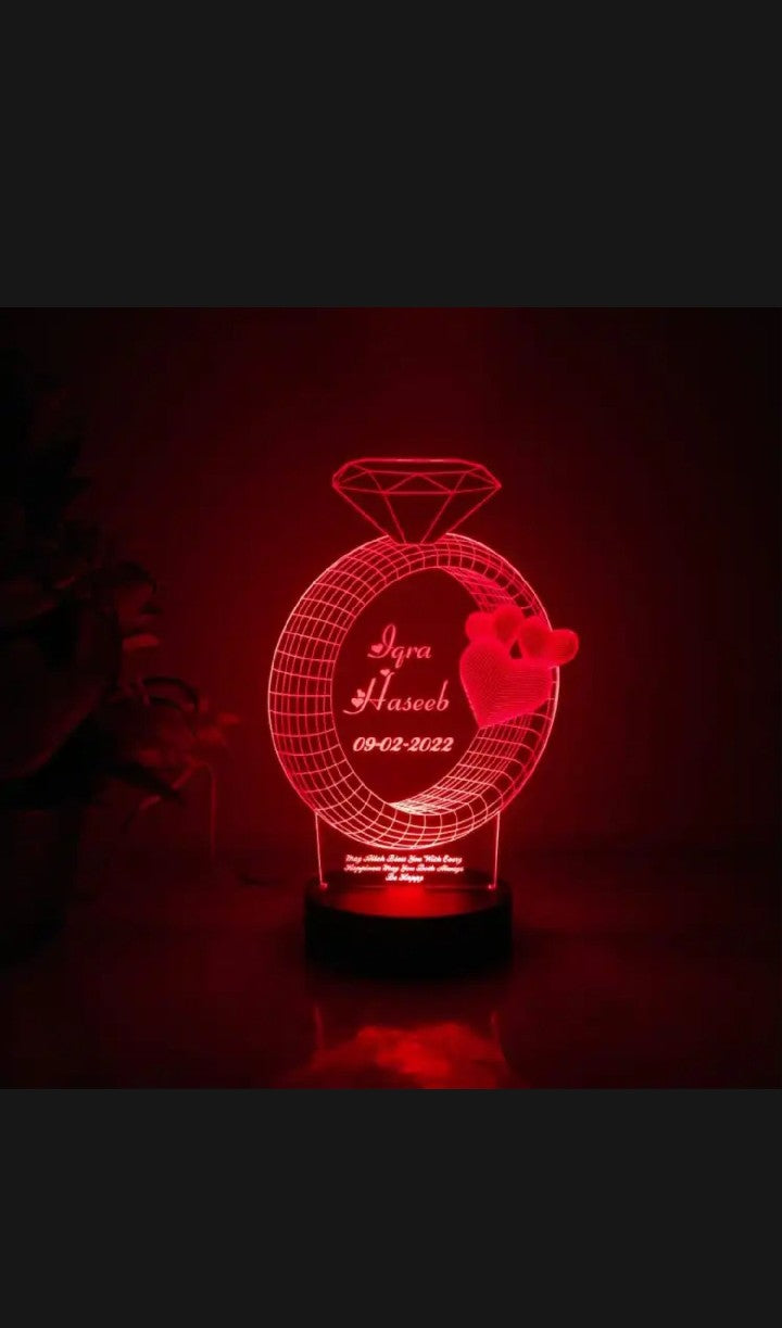 Customize 3d Ring illusion lamp, 3D Light Lamp