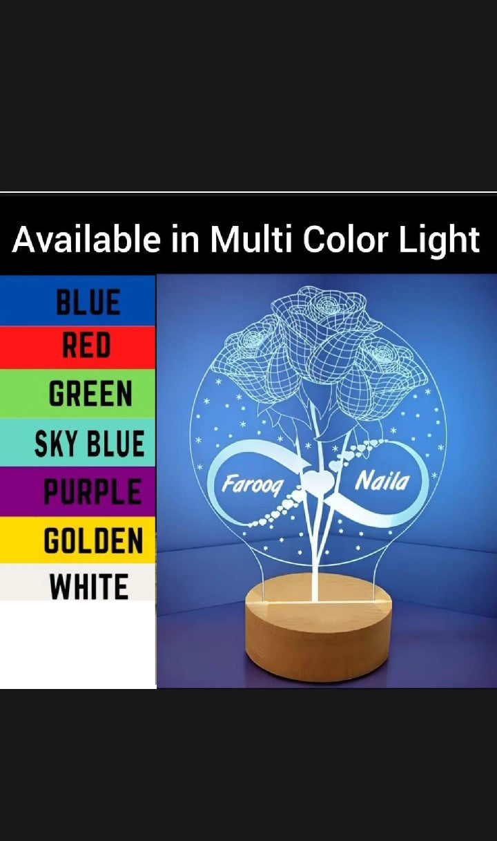 Customize 3d Propose Style with name illusion lamp