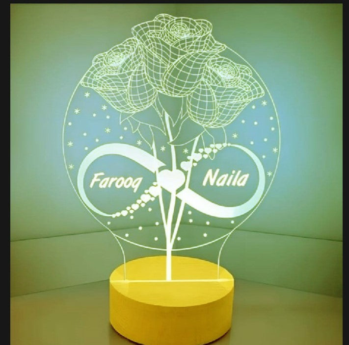 Customize 3d Propose Style with name illusion lamp