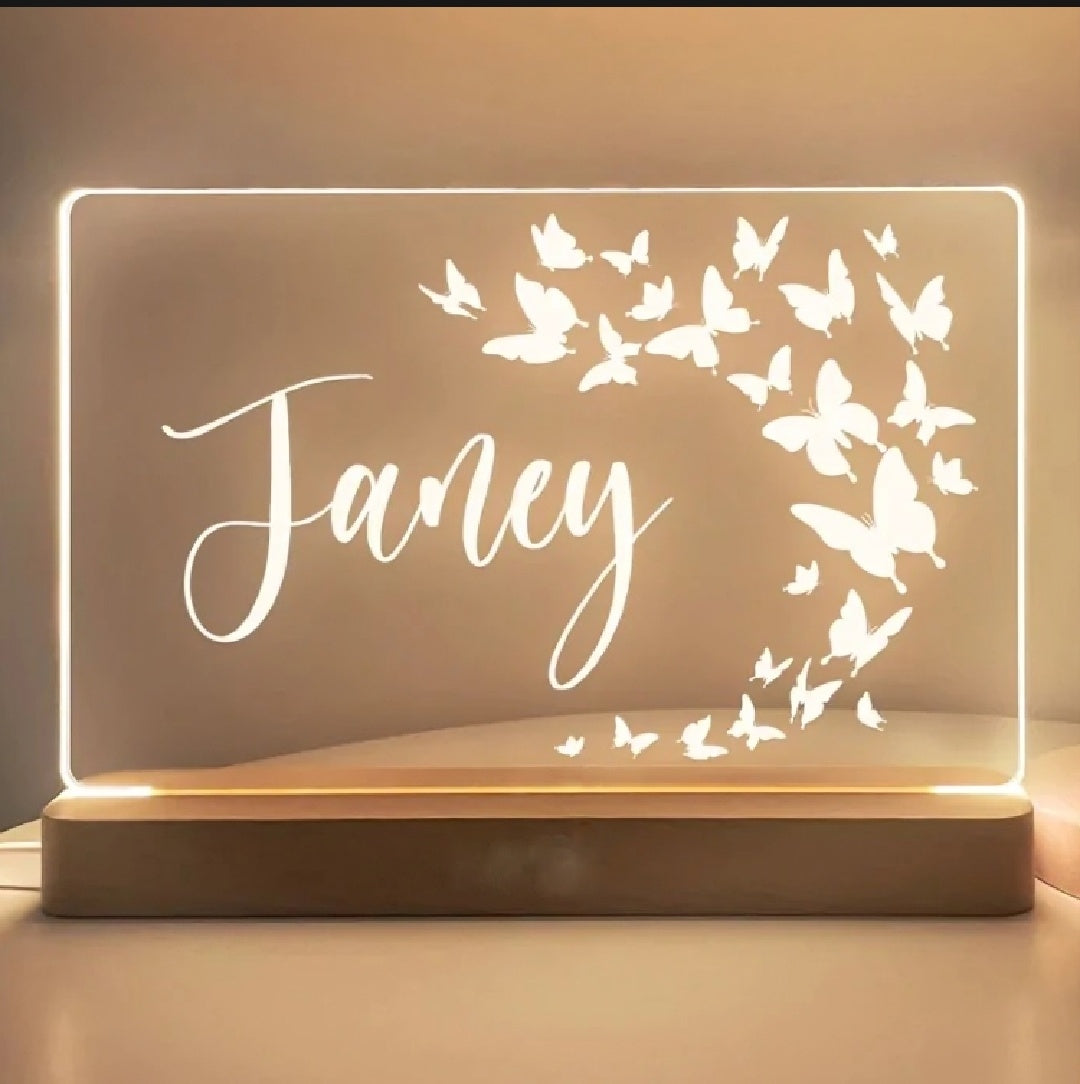 Name Lamp & Butterfly Decoration Also Different Lights