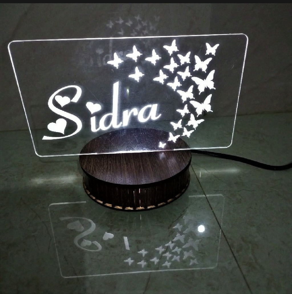 Name Lamp & Butterfly Decoration Also Different Lights
