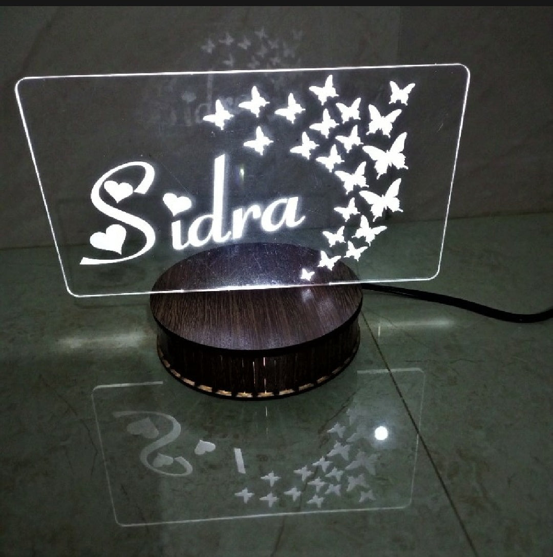 Name Lamp & Butterfly Decoration Also Different Lights