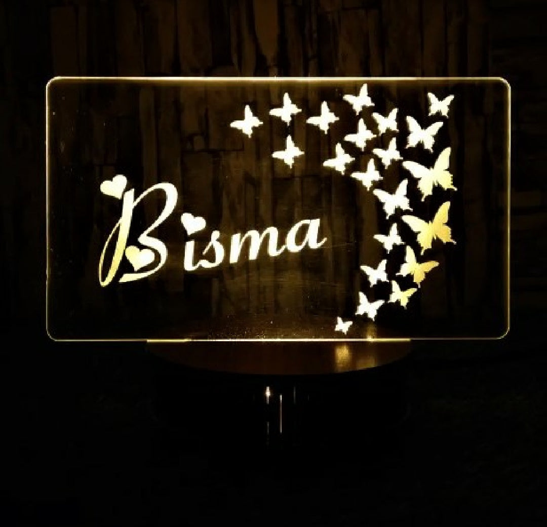 Name Lamp & Butterfly Decoration Also Different Lights