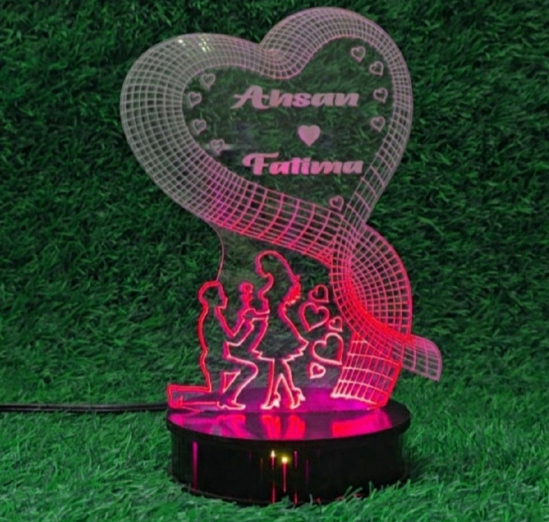 Round heart 3D Light Lamp , Night Lamp, Decoration Piece, Gift Piece