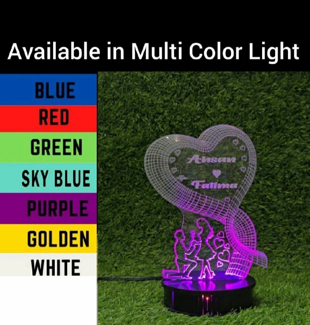 Round heart 3D Light Lamp , Night Lamp, Decoration Piece, Gift Piece