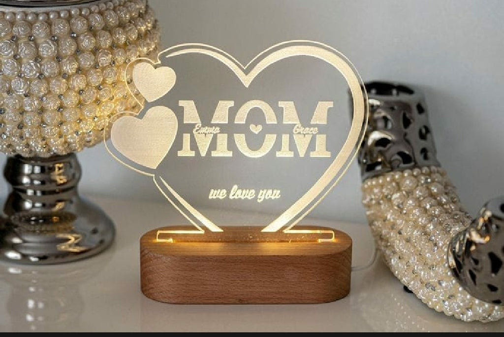 Customize 3d Mom & Dad illusion lamp, 3D Light Lamp, Night Lamp