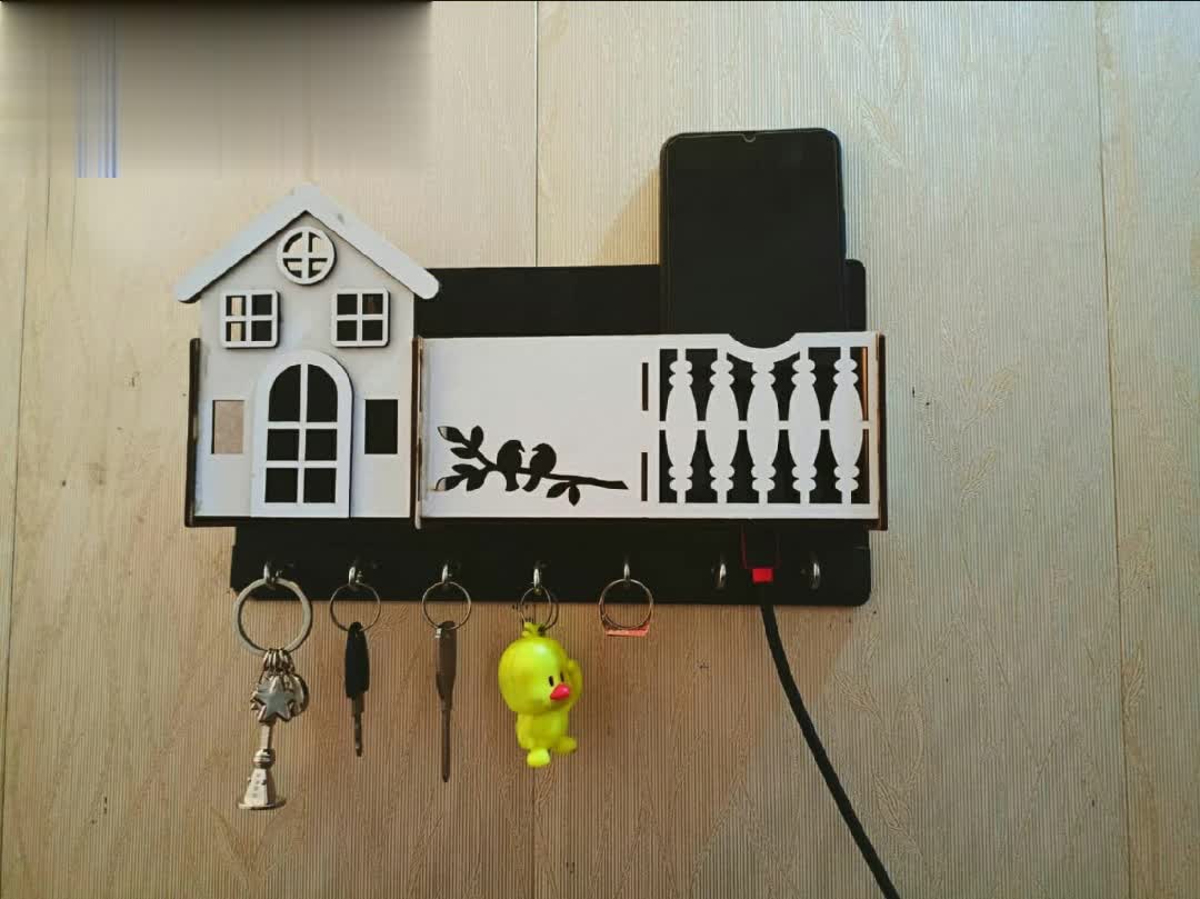 Multi-Purpose Wooden Key & Mobile Holder
