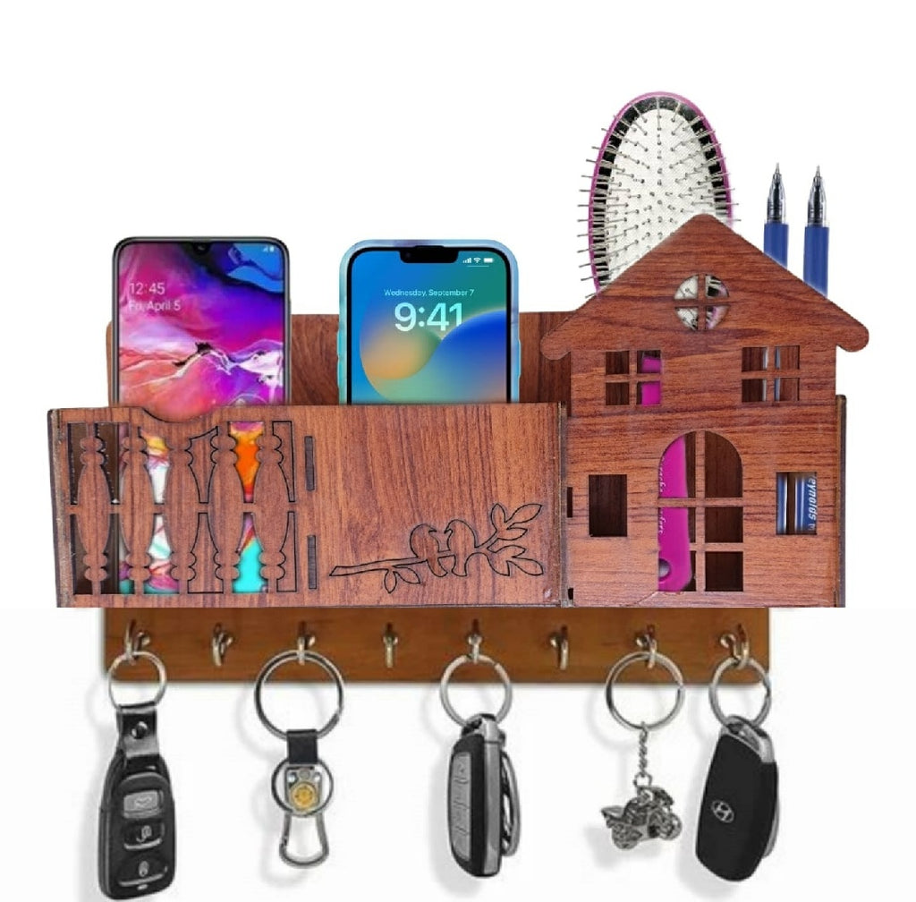 Wooden Key Holder | 8 Hooks | Home Decoration items