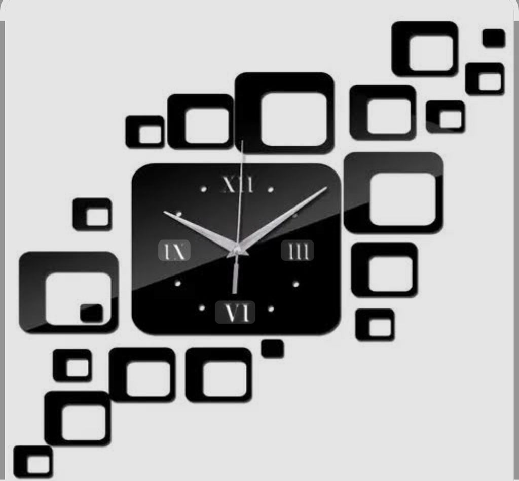 Box Wooden and Acrylic Wall Clock for rooms & Offices decoration