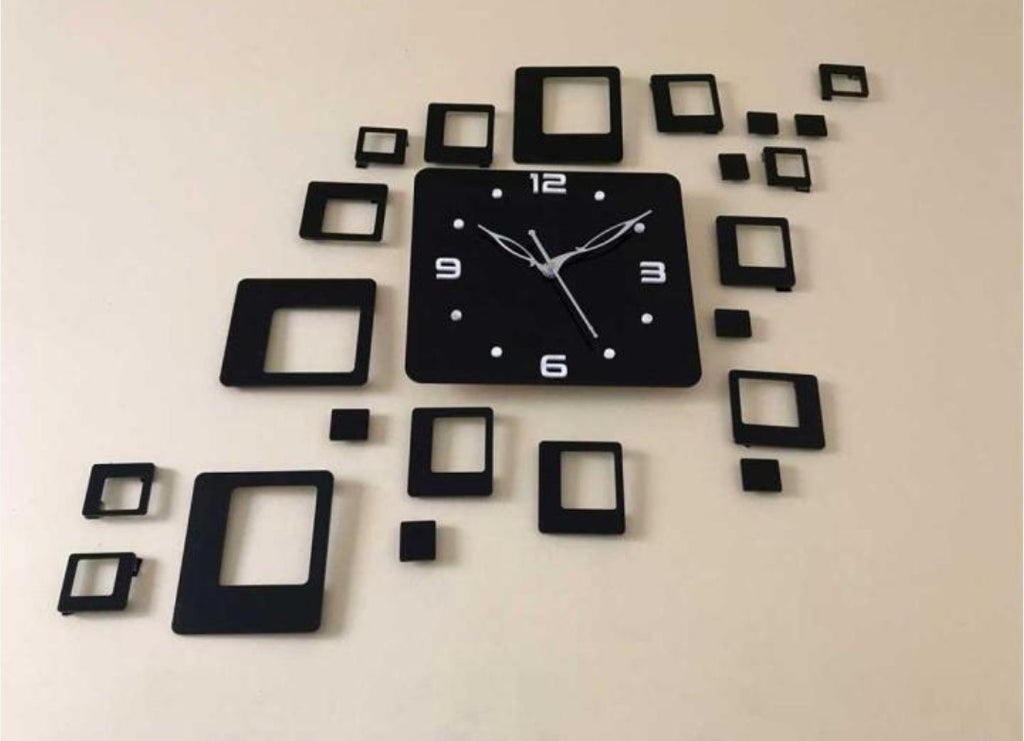 Box Wooden and Acrylic Wall Clock for rooms & Offices decoration